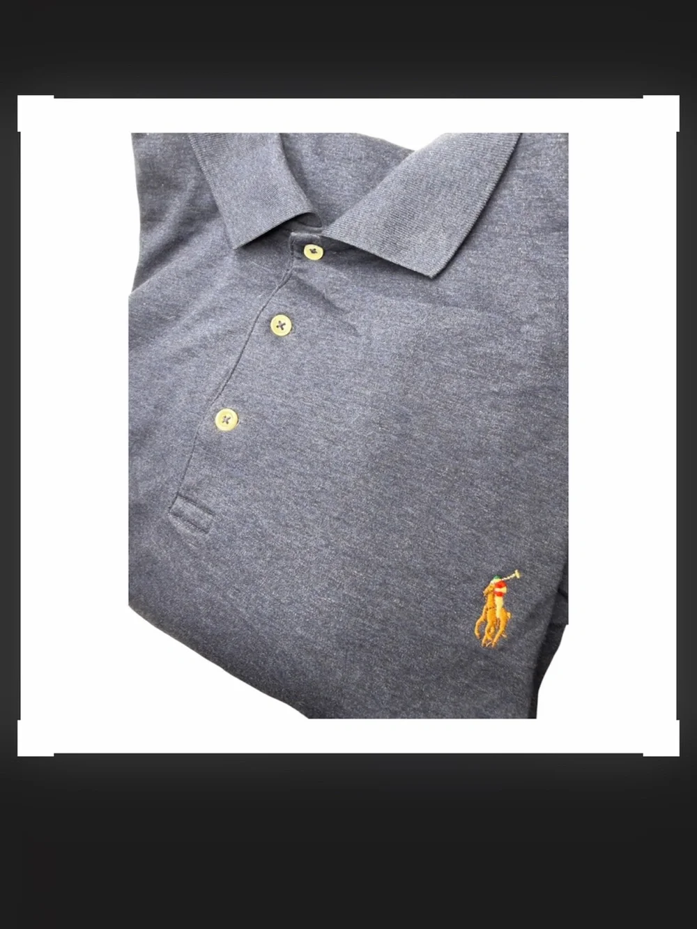 Polo by Ralph Lauren Gray Short-Sleeve Polo with Yellow Pony